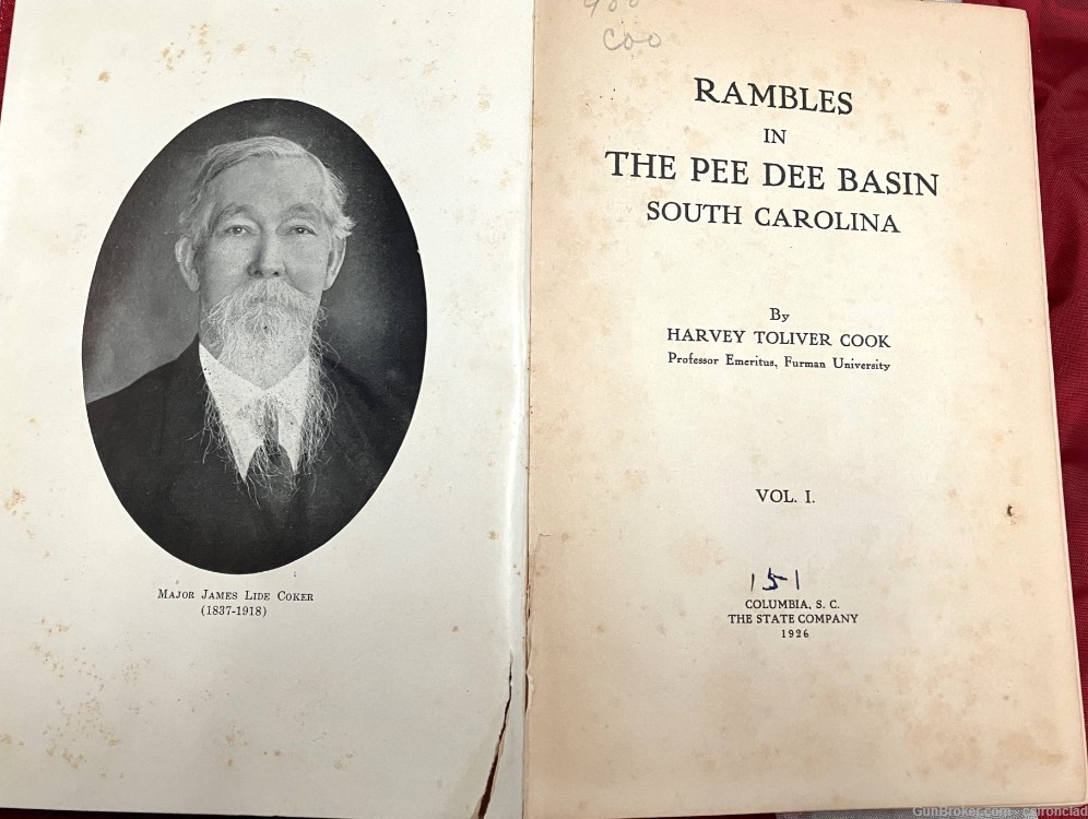 "RAMBLES IN THE PEE DEE BASIN OF SOUTH CAROLINA" book by Cook 1926-img-2