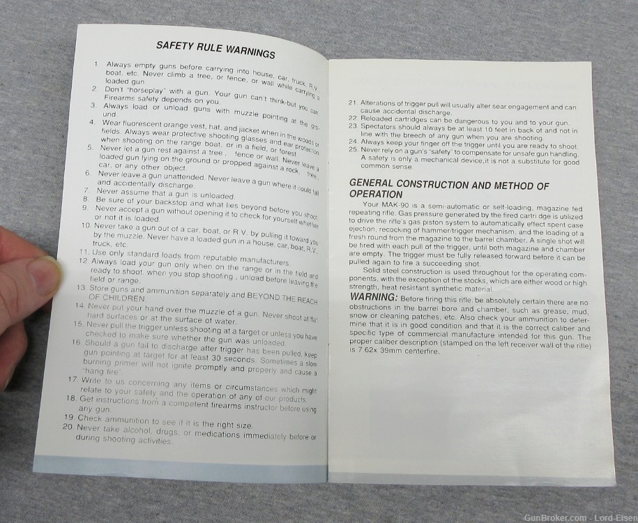 Chinese Norinco MAK-90 Factory Manual Lot#2-img-1