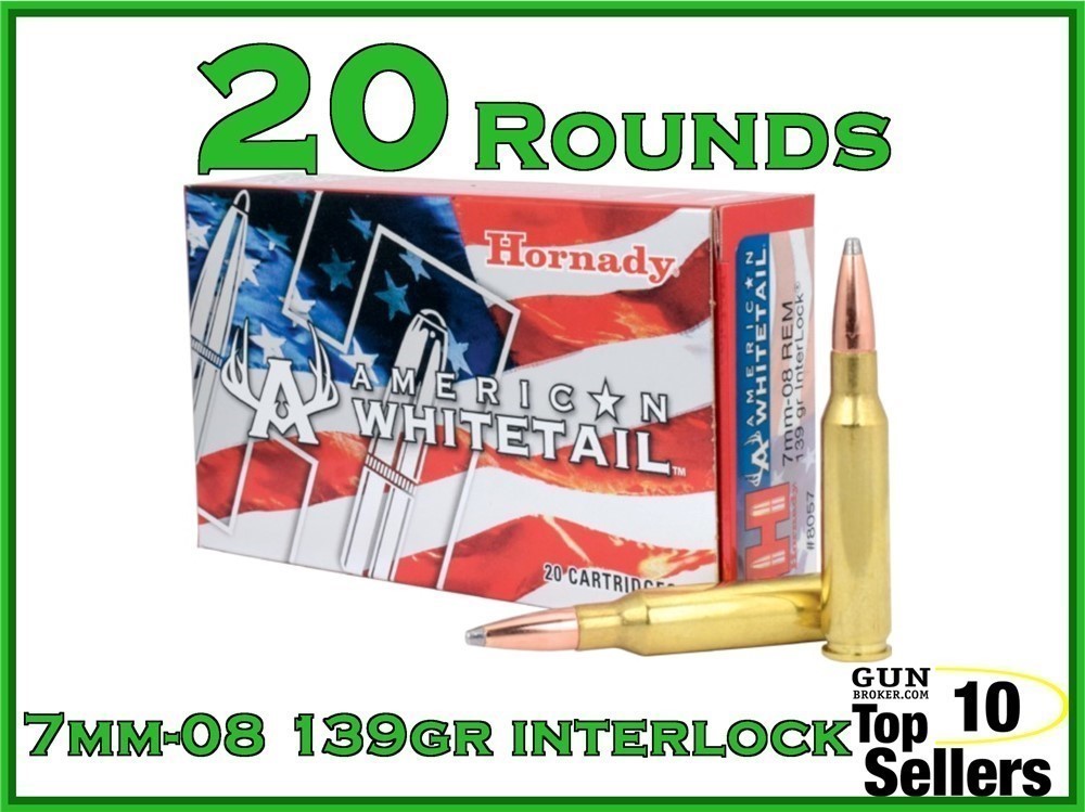 Hornady American Whitetail 7MM-08 Rem 139 GR SP 8057 20CT-img-0