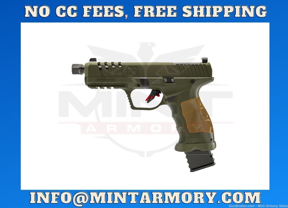 SAR9 SOCOM OD GREEN with Threaded Barrel, 9mm NEW IN THE BOX-img-1