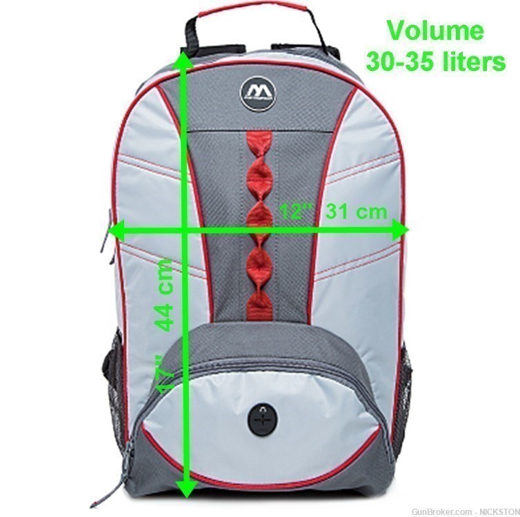 Light Grey With Red Webbing Unisex Accessories Backpack Shoulder Book Bag -img-4