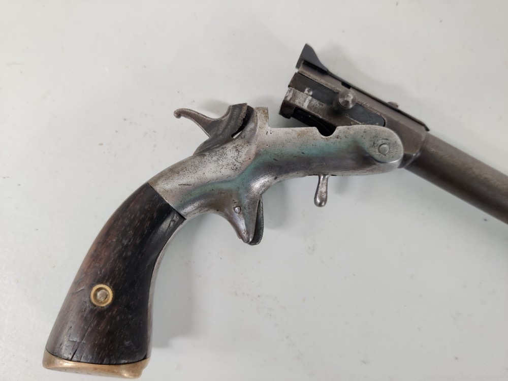 Frank Wesson Bicycle Pistol, Pocket Rifle .22 Cal 11in 1849 Civil War Era-img-8