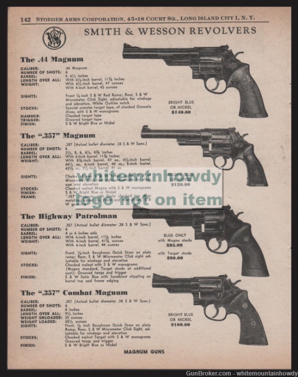 1958 SMITH & WESSON 41 357 & Combat Magnum, Highwayman Revolver AD-img-0