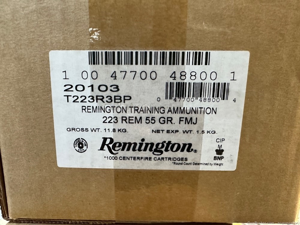 Remington 223 55gr FMJ 1000rd Training Ammo FastShipNoCCFee 20103 T223R3BP-img-0