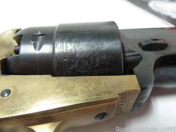 1851 .44 Cal Navy Revolver Brass Engraved Octogon-img-4