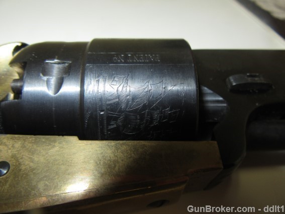 1851 .44 Cal Navy Revolver Brass Engraved Octogon-img-5