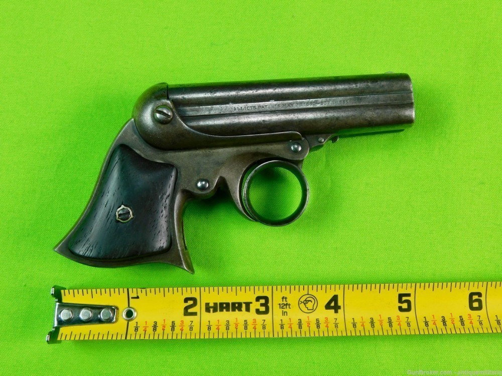 Antique US 19 Century Remington Elliot Derringer 4 Barrel Pistol-img-11