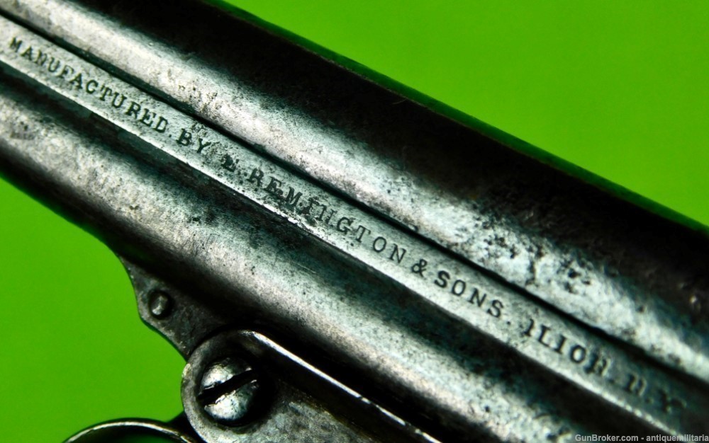 Antique US 19 Century Remington Elliot Derringer 4 Barrel Pistol-img-3