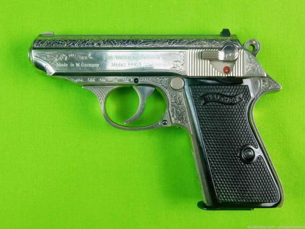 German Germany Factory Engraved Walther PPKS .380 ACP Pistol Gun-img-1
