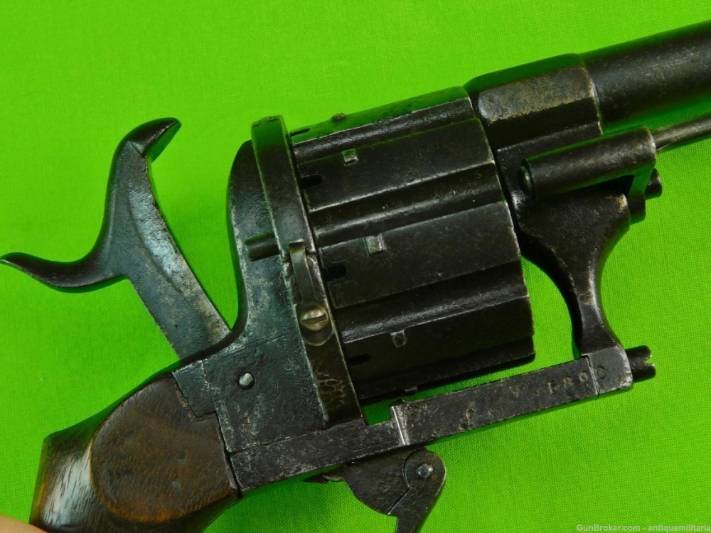 Antique US Civil War French Lefaucheux 10 Shot Pinfire Revolver Pistol Gun-img-13