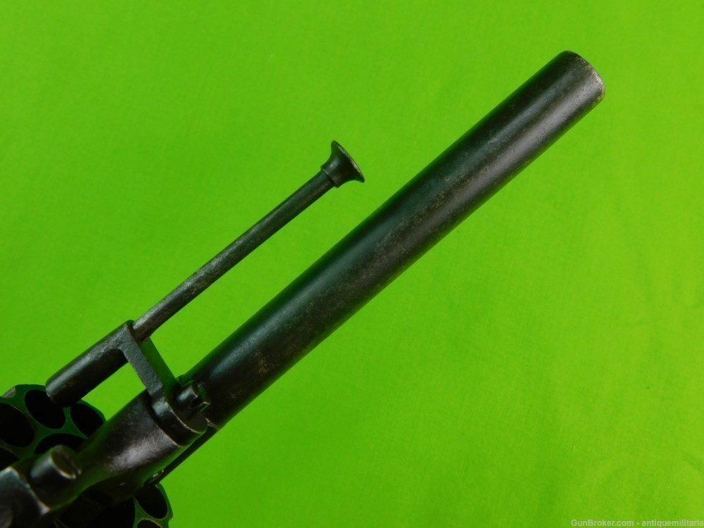 Antique US Civil War French Lefaucheux 10 Shot Pinfire Revolver Pistol Gun-img-10