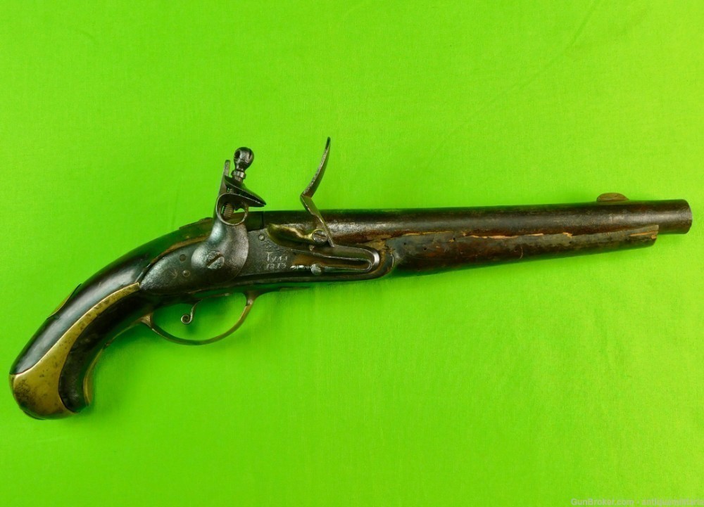 Antique Imperial Russia Russian Napoleonic Flintlock Pistol Gun-img-0