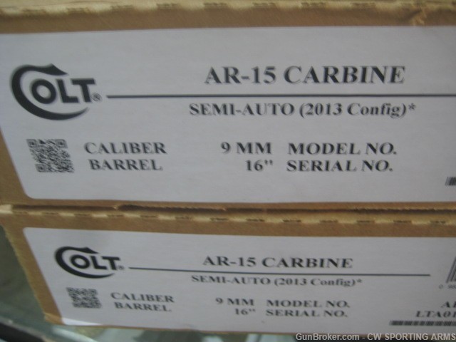 COLT DEFENSE AR6951 6951 9mm Semi Auto Sub type Rifle New in Box NO RESERVE-img-21
