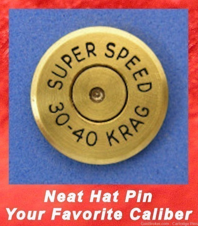 SUPER SPEED  30-40 KRAG  Cartridge Hat Pin  Tie Tac  Ammo Bullet-img-0