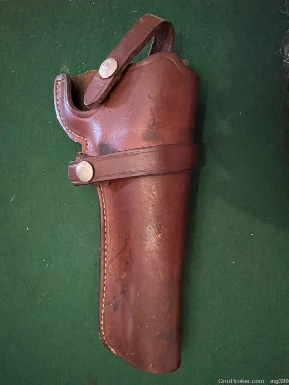 VINTAGE S&W 21 36 LARGE REVOLVER LEATHER HOLSTER-img-0