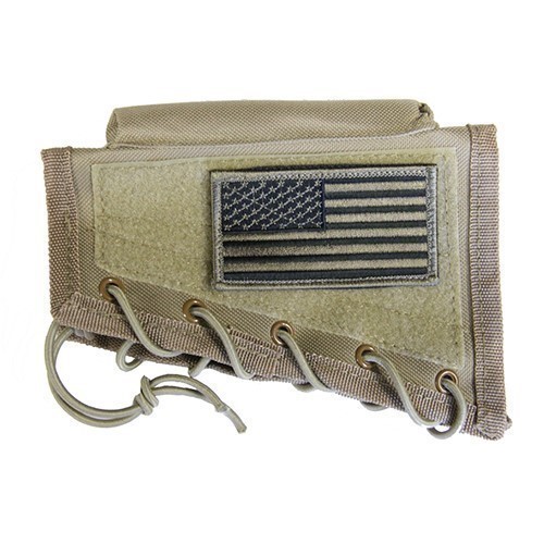 Tan Cheek Rest Stock Riser Pad + FLAG Patch fits Ruger M77 AMERICAN Rifle-img-0