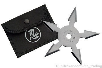 Ninja Throwing Star - 5 Point w Pouch-img-0