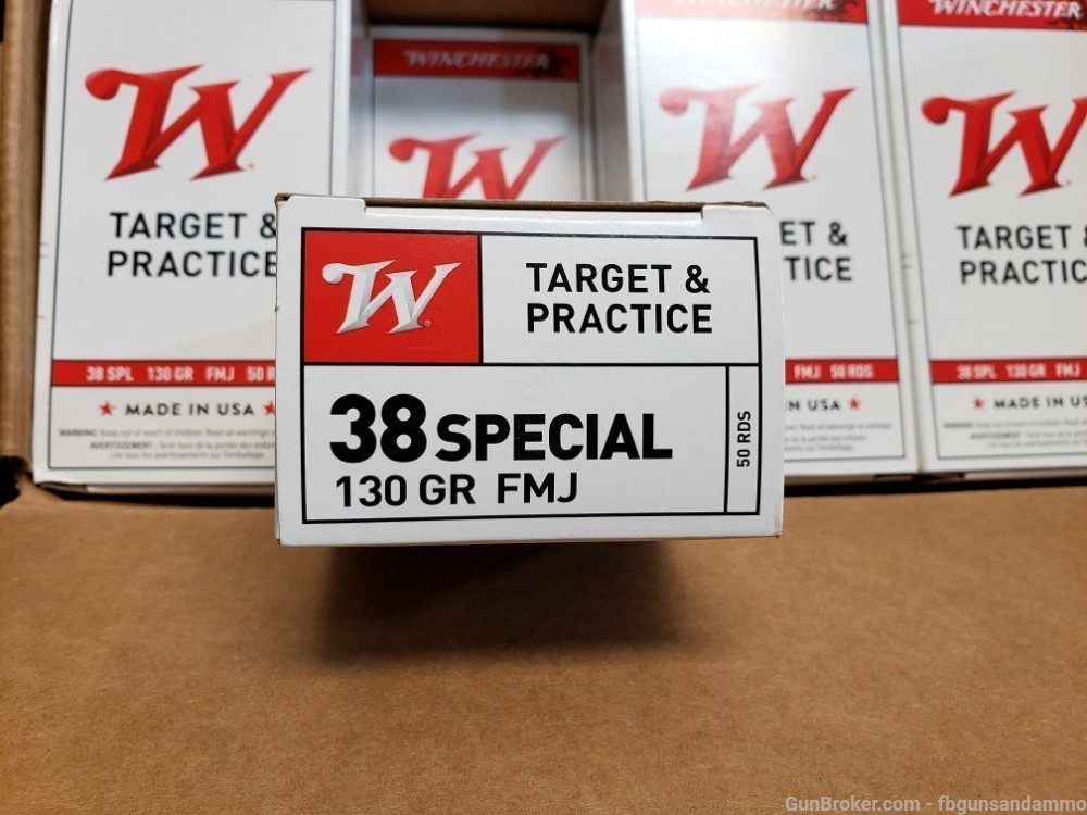 IN STOCK! NEW 500 ROUNDS WINCHESTER .38 SPECIAL 130 FMJ TARGET 38 SPCL .357-img-2