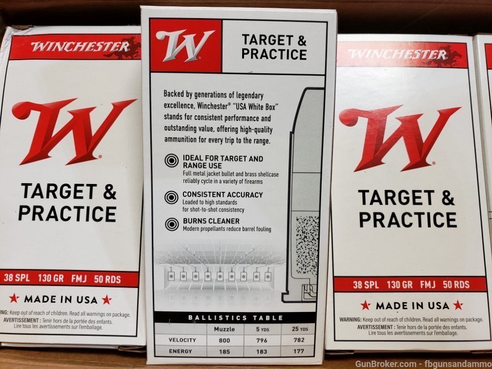 IN STOCK! NEW 500 ROUNDS WINCHESTER .38 SPECIAL 130 FMJ TARGET 38 SPCL .357-img-3