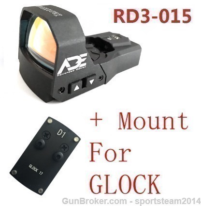 RD3-015 RED Dot Sight + D1 for ALL NON-MOS Glock 17,19,20,21,22,23,24,26,27-img-0