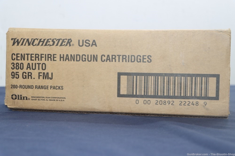 Winchester 380ACP Pistol Ammunition 1000RD Ammo Case Lot 95GR FMJ 380 ACP-img-4