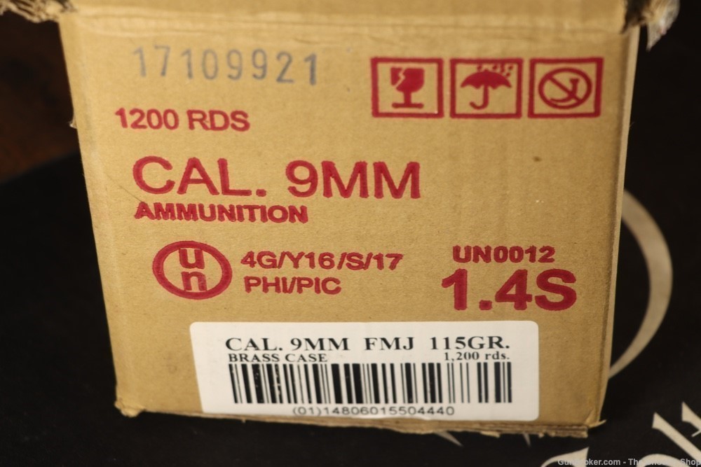 ARMSCOR 9MM LUGER Pistol Ammunition 1200RD AMMO CASE LOT 115GR FMJ Brass NR-img-3