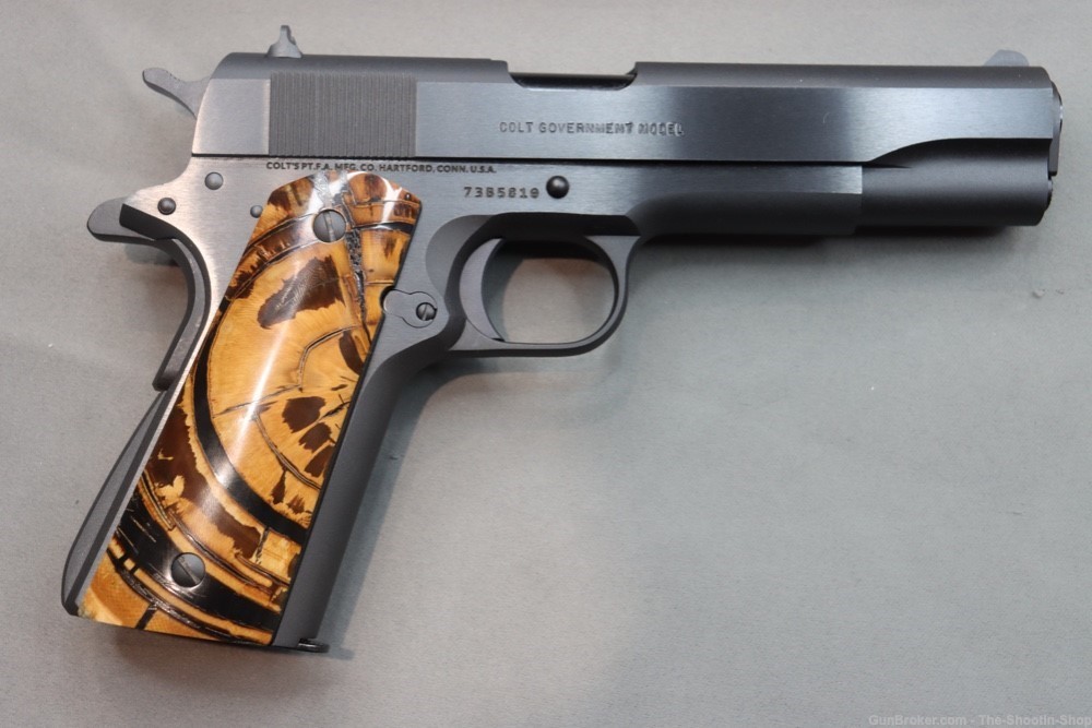 Colt Model 1911 Pistol 45ACP High Grade Mammoth Ivory Grips 5" Blued 45 ACP-img-11