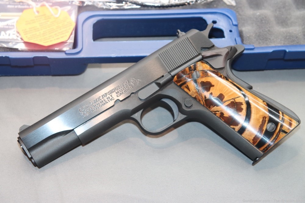 Colt Model 1911 Pistol 45ACP High Grade Mammoth Ivory Grips 5" Blued 45 ACP-img-0