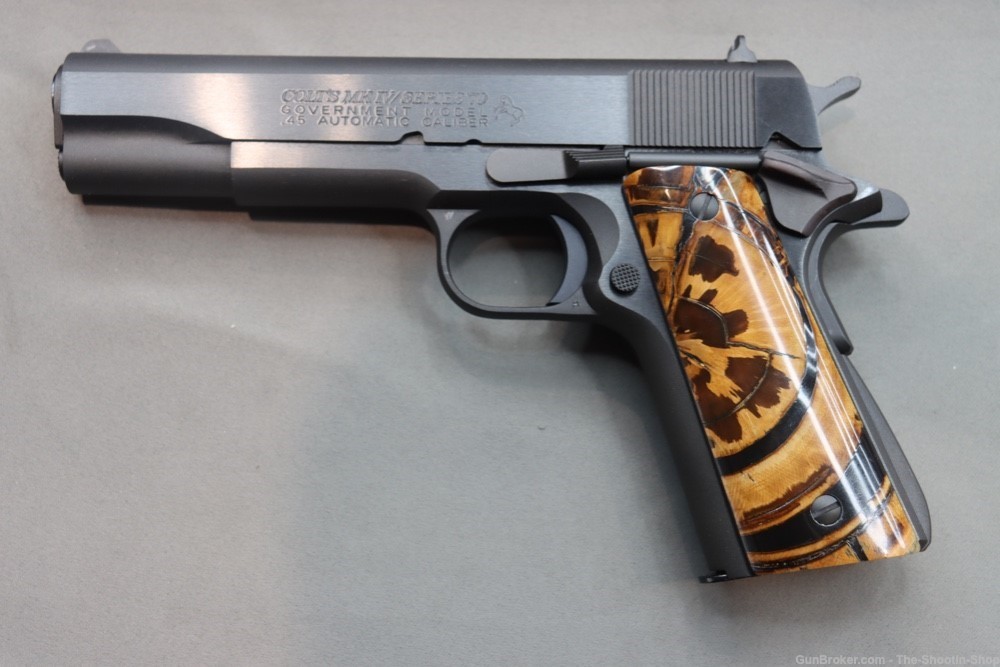 Colt Model 1911 Pistol 45ACP High Grade Mammoth Ivory Grips 5" Blued 45 ACP-img-16