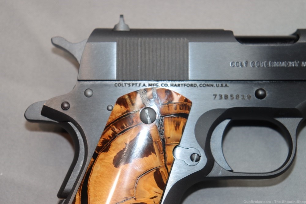 Colt Model 1911 Pistol 45ACP High Grade Mammoth Ivory Grips 5" Blued 45 ACP-img-14