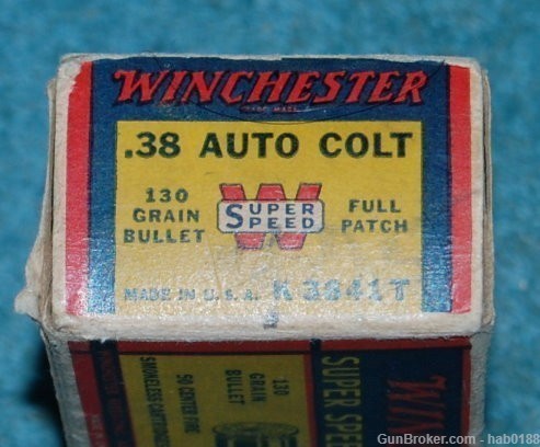 Vintage Partial Box of Winchester Super Speed 38 Automatic Colt 48 Rounds-img-4