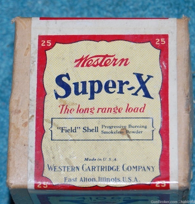 Vintage 1/2 Sealed Box of Western Super-X 410 Shotgun Shells 2 1/2"-img-1