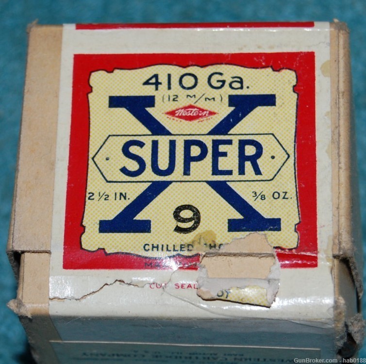 Vintage 1/2 Sealed Box of Western Super-X 410 Shotgun Shells 2 1/2"-img-2