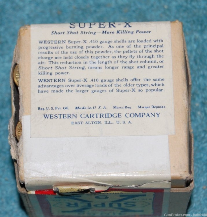 Vintage 1/2 Sealed Box of Western Super-X 410 Shotgun Shells 2 1/2"-img-4