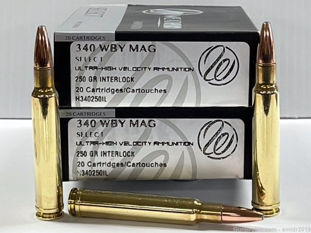 40 Rounds Weatherby Select 340 Weatherby Mag 250gr Interlock Factory New!-img-0