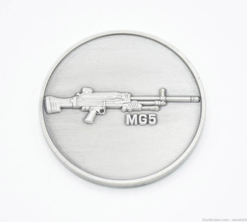 ?HECKLER & KOCH HK MG5 GENERAL PURPOSE BELT FED MACHINE GUN CHALLENGE COIN -img-0
