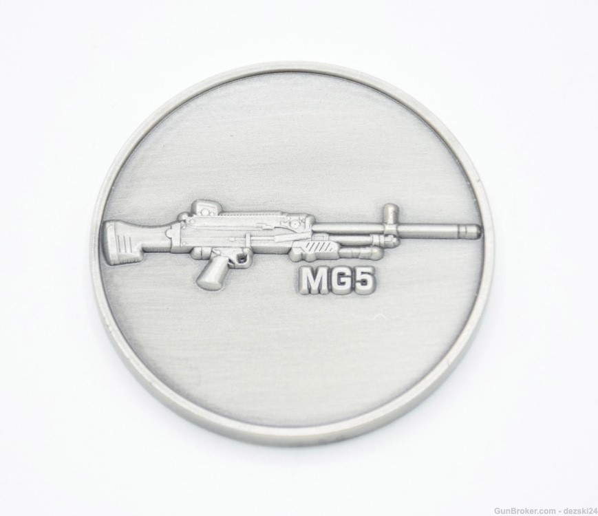 ?HECKLER & KOCH HK MG5 GENERAL PURPOSE BELT FED MACHINE GUN CHALLENGE COIN -img-1