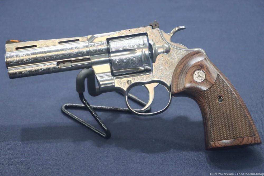 Colt Model Python Revolver 357Mag STAINLESS SCROLL ENGRAVED 4.25" 357 Mag-img-0