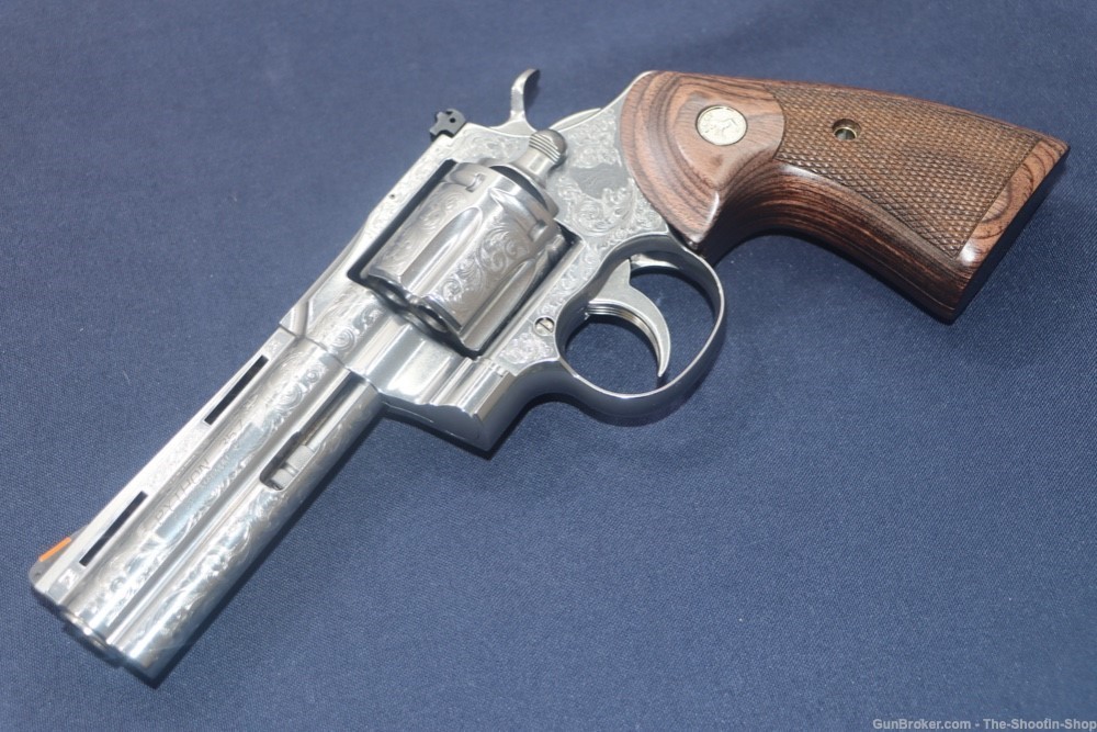 Colt Model Python Revolver 357Mag STAINLESS SCROLL ENGRAVED 4.25" 357 Mag-img-37
