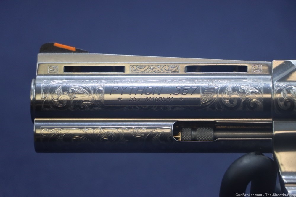 Colt Model Python Revolver 357Mag STAINLESS SCROLL ENGRAVED 4.25" 357 Mag-img-1