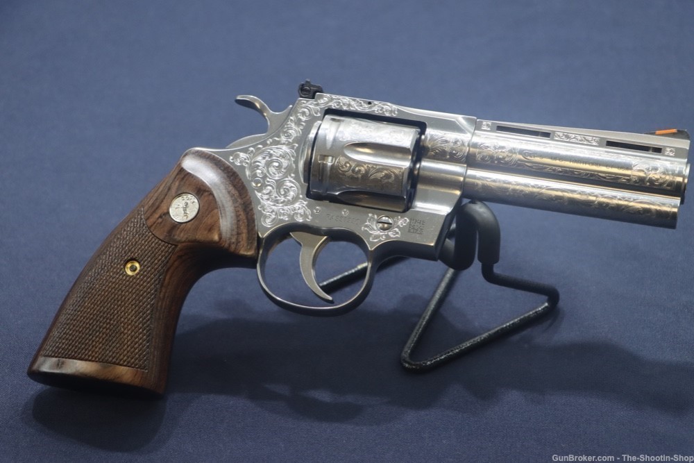 Colt Model Python Revolver 357Mag STAINLESS SCROLL ENGRAVED 4.25" 357 Mag-img-9