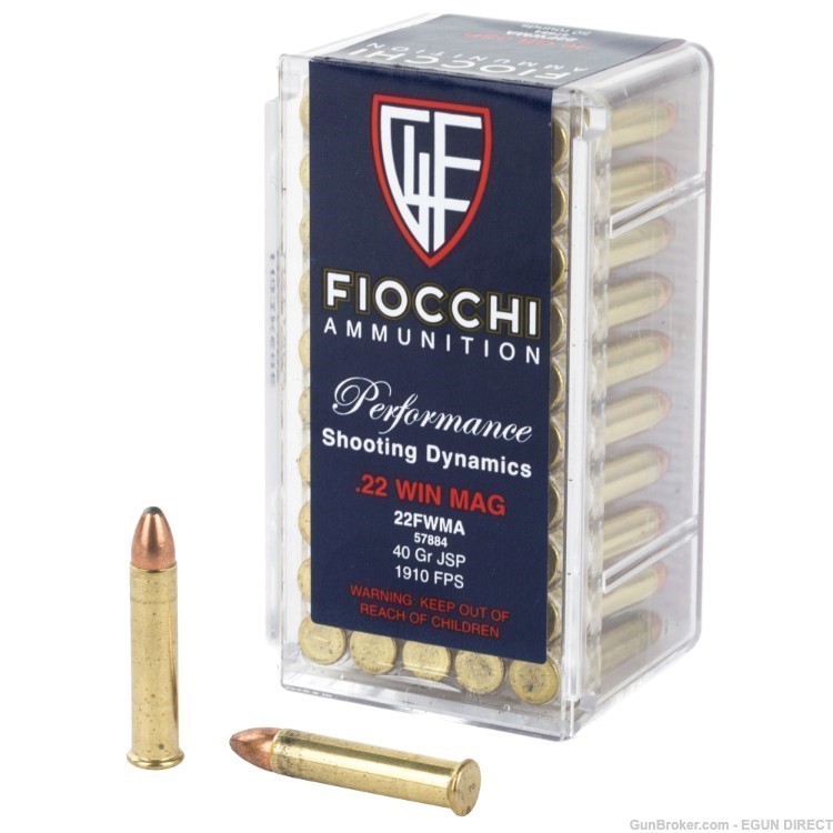 Fiocchi Ammunition Fiocchi Rimfire 22 WMR 40gr Jacketed Soft Point - 50rd-img-0