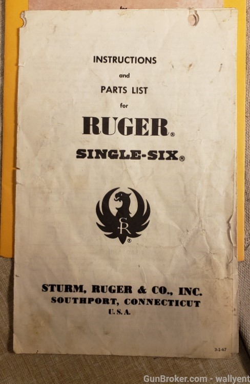 Ruger Single-Six 22 W.M.R. Revolver Factory Box & Manual 1960s-img-16