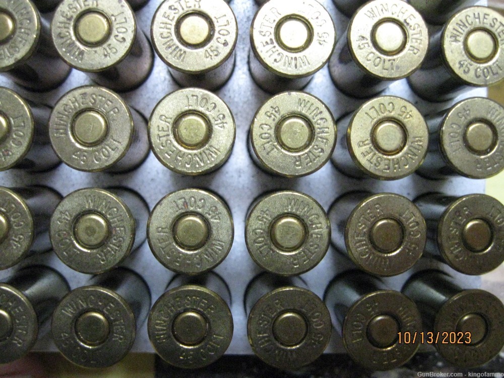 Winchester 45 Long Colt Cowboy Action Ammo 33 rnds & Once Fired Brass-img-4