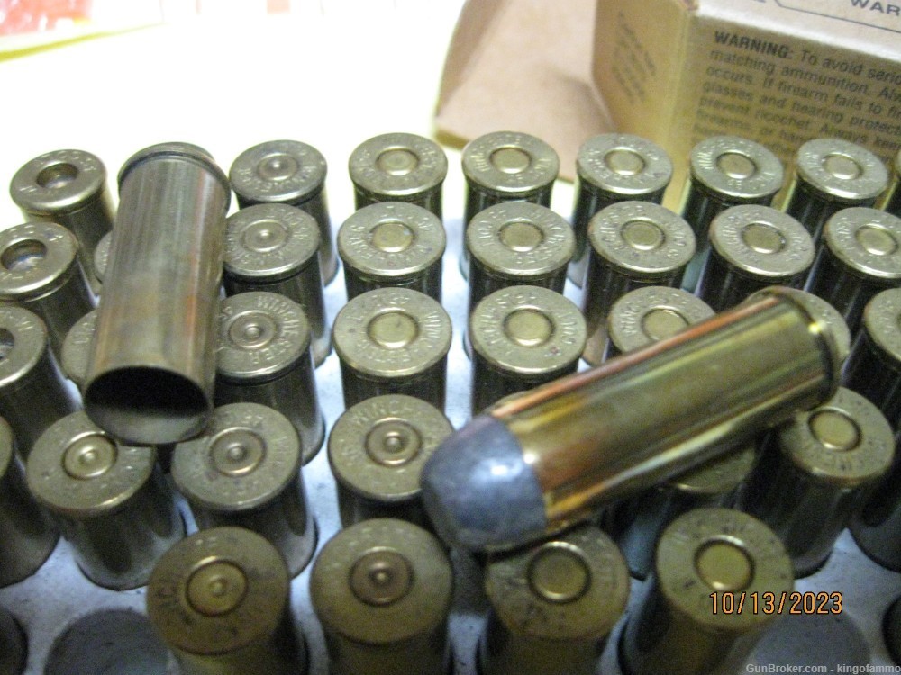 Winchester 45 Long Colt Cowboy Action Ammo 33 rnds & Once Fired Brass-img-3