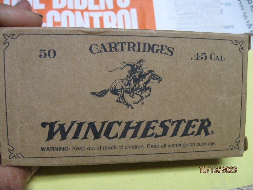 Winchester 45 Long Colt Cowboy Action Ammo 33 rnds & Once Fired Brass-img-0