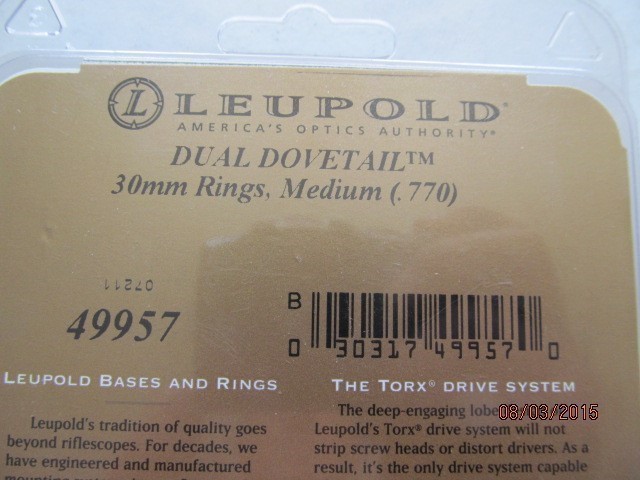 Leupold #49957 Dual Dovetail 30MM Medium Matte-img-1