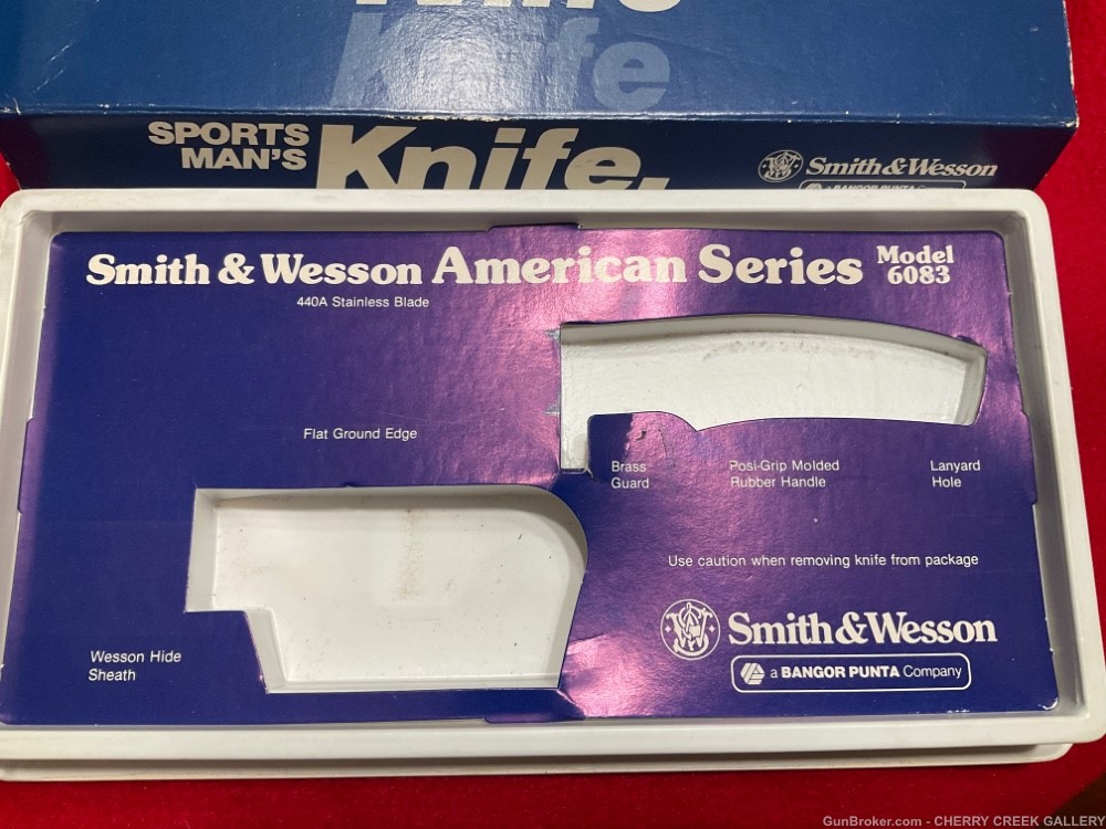 Vintage Smith Wesson knife + box S&W American knives sw Bowie fixed blade -img-4