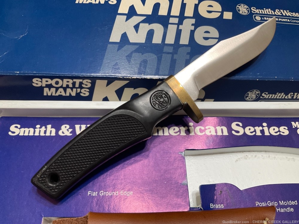 Vintage Smith Wesson knife + box S&W American knives sw Bowie fixed blade -img-2