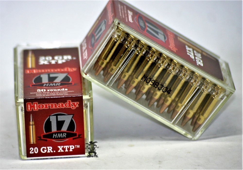 17HMR Hornady 17 HMR Magnum Rimfire 20 gr Hornady XTP JHP 100 Rounds-img-3